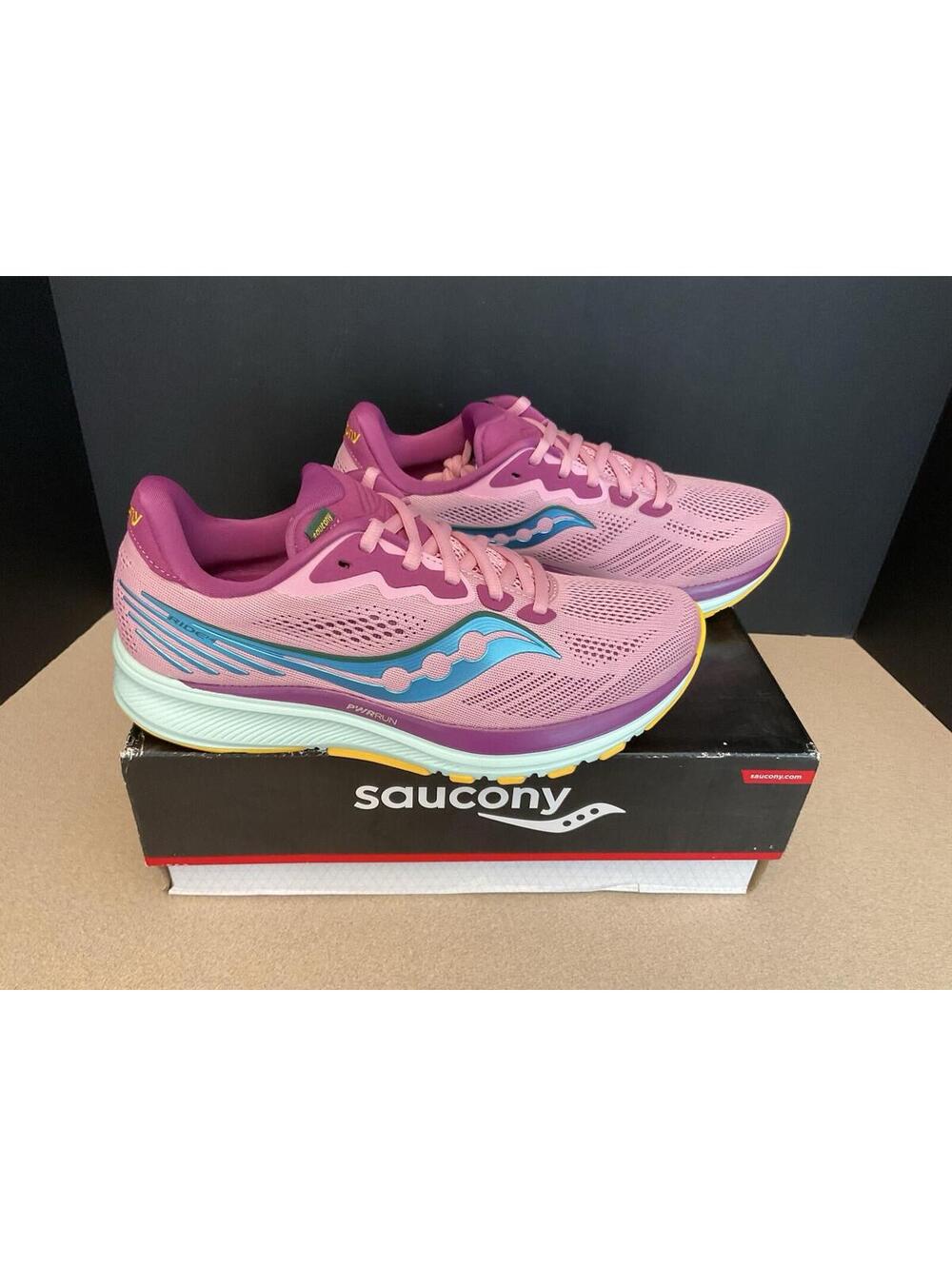 New! Womens Saucony Ride 14 Future Pink Rose Running Shoes. Size 8.5. Awesome!